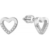 Beneto Stříbrné srdíčkové náušnice AGUP1504S