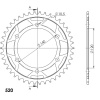 SUPERSPROX Reťazová rozeta SUPERSPROX RFE-1490:42-BLK čierna 42T, 520