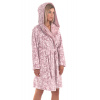 Dámsky krátky župan s kapucňou Flora 4856 4303 Light Purple with White - Vestis S sv.fialová s bílou