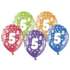 Balóny na 5. narodeniny, mix farieb, 30 cm, 6 ks