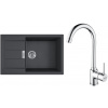 FRANKE SETT106Č tectonitový drez 780x500 mm S2D 611-78 XL čierna+batéria FP 9000.031 Chróm FRA 143.0675.732