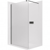 CERANO - Sprchová zástena Walk-in Onyx Round Ľ/P - 8 mm - guľatá vzpera - čierna matná, mliečne sklo - 150x200 cm