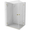 Mexen Lunar-B Duo, výklopný sprchový kút 85 x 80 cm, 8mm číre sklo, zlatý profil, 832-085L-080P-50-00