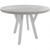 MEBLINE Okrúhly stôl ENZO 100cm rozkladací do 150cm betón svetlý biele nohy