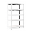 Policový regál Trestles RH 1500x900x450, nosnosť 1750 kg, 5 políc Farba: pozink, Typ police: biela HDF 5 mm