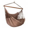 La Siesta Závesné hojdacie kreslo HABANA KINGSIZE COSY - chocolate, látka: 100% organická bavlna / tyč: bambus / otočný čap: nerezová oceľ