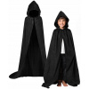 Dievčenský kostým - DLHÝ HALLOWEENSKÝ KOSTÝM ČIERNA ČIERNA ČIERNA 122/134 (Long Cape Black Wizard Outfit pre Halloween 122/134)