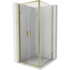 Mexen Exo výklopný sprchový kút 80 x 80 cm, transparentný, zlatý - 814-080-080-50-00