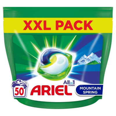 Ariel Allin1 PODS Mountain Spring Pracia kapsula na 50 praní Ariel