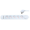 Solight prodlužovací přívod 5 zásuvek, USB A+A nabíječka 12W, 3m, 3 x 1mm2, bílý, vypínač