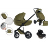 Multifunkčný kočík Mama Kiddies Max 500 3 v 1 v olivovej farbe s príslušenstvom + darček