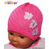 Háčkovaná čiapočka Kvetinky Baby Nellys ® - tm. ružová