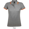 SOL's Collection Polokošile Pasadena Women, piqué, krátký rukáv, dámská COT250578n3002-melange gre M Melír šedá/oranžová