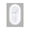 Oválne LED zrkadlo do kúpeľne s osvetlením OVAL LINE PREMIUM 100 x 50 cm v bielom ráme
