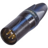 XLR káblová zástrčka Neutrik NC4MXX-B, rovná, 4-pól., 3,5 - 8 mm, čierna; NC4MXX-B