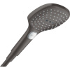 HANSGROHE Raindance Select E ručná sprcha 3jet PowderRain EcoSmart, 120 x 120 mm, kartáčovaný čierny chróm, 28728340