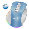 Genius Ergo 9000S Pro Myš, bezdrátová, optická, 2400DPI, 6 tlačítek, BT, 2,4GHz, USB-C nabíjení, tichá, 7barevné podsv.,modrobílá 31030039401