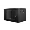 Nástěnný rack 19'' 6U 600X450mm černý flat pack