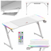 Herný Stôl Počítačový Huzaro Hero 3.3 RGB Biela LED + Podložka XXL