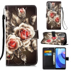 Peňaženkové kožené puzdro Colored Drawing Plain na Motorola Moto E20 / E30 / E40 - Rose