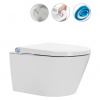 CERANO - Závesná WC misa s integrovaným elektronickým bidetom Cronus Standard, Rimless, Vortex + UF sedátko - biela lesklá - 38,4x59,3 cm