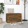 zahrada-XL Lavica do chodby 80x40x45 cm dymový dub spracované drevo 816047