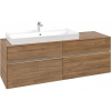 VILLEROY & BOCH Collaro závesná skrinka pod umývadlo na dosku (umývadlo vľavo), 4 zásuvky, s LED osvetlením, 1600 x 500 x 548 mm, Oak Kansas, C029B0RH