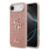Guess PU Fixed Glitter 4G Metal Logo Zadní Kryt pre iPhone 17 Air Pink