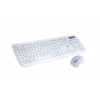 Klávesnica C-TECH WLKMC-01, bezdrôtový combo set s myšou, biely, USB, CZ/SK