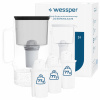 Sklenená filtračná kanvica Wessper D2 BOROSILICATE 3l čierna + 4x filter