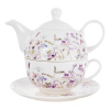 Biela/fialová porcelánová čajová súprava Louka – Orion