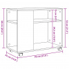 vidaXL Príručný stolík+kolieska, staré drevo 70x35x60 cm - Hnedá - 157306-92056
