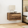 vidaXL Nočný stolík s LED montovaným na stenu z old wood 50x36x30 cm 863078