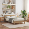 Rám postele s LED Artisanový dub 120 x 190 cm kompozitní dřevo Hnědá 3333958