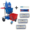 Upratovací vozík DUO KOMBI + FLIPPER Mop zostava s 3mi návlekmi 40cm