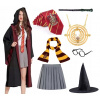 Detský unisex kostým - Harry Hermiona Dress Wand kravata set 128-134 (Harry Hermiona Dress Wand kravata set 128-134)