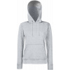 F.O.L. | Classic Lady-Fit Hooded Sweat, Dámska mikina s kapucňou, sivá Heather, M