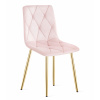 Zamatová jedálenská stolička LIBRA - svetloružová s kovovým nohami buk Počet stoličiek: 3ks