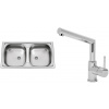 Set Sinks (dřez Okio 780 DUO M 0,5 mm, matný + baterie Mix 350 P Chrom - lesklý) OK78DMMI350PC