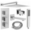 Mexen Cube DR02 podomietková vaňa a sprchový set s dažďovou sprchou 25 cm, chróm - 77503DR0225-00