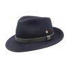 Cestovný nekrčivý vodeodolný modrý klobúk Mayser s čiernou stuhou - Denver Traveller Veľkosť: 59 cm (L)