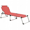 Záhradné lehátko - Vidaxl High Deckchair pre senior, skladací, červený (Vidaxl High Deckchair pre senior, skladací, červený)