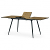 Autronic Stůl jídelní, 140+40x80x75 cm, MDF, kov, dub, černá HT-921 OAK