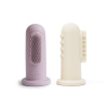 Mushie silikónová zubná kefka na prst 2ks - Soft Lilac / Ivory
