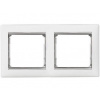 LEGRAND VALENA Rámik 2P biela+strieborný prúžok 770492