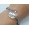Oceľový náramok s ozdobou Swarovski element Twist biela Moonlight 28mm
