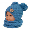 BABY NELLYS Pletený nákrčník / komínok - modrá Baby Nellys