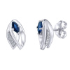 Silvego Strieborné náušnice Isla s pravým zafírom a čírymi Brilliance Zirconia FWE15688BS