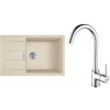 FRANKE SETT106BE tectonitový drez 780x500mm S2D 611-78 XL béžová+batéria FP 9000.031 Chróm FRA 143.0675.734