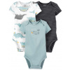 CARTER'S Body krátky rukáv Blue Dino chlapec LBB 3ks NB